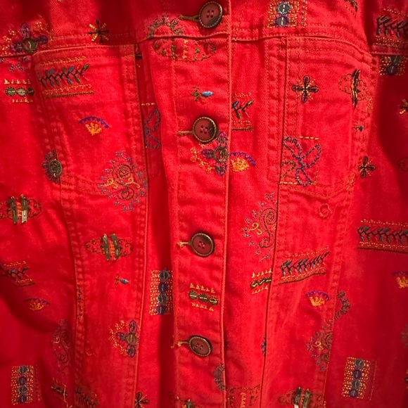 GRAFF Size large RED Stretch Denim jacket - Picture 4 of 10